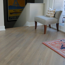 White Oak stained with a water base finish. - Engineered Wood Flooring