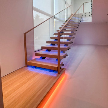 Project #126 | Contemporary Staircases with Integrated LEDs & Glass Railing