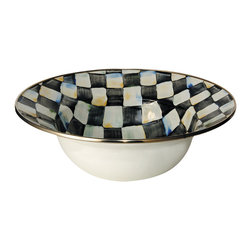 Courtly Check Enamel Serving Bowl | MacKenzie-Childs - Serving And Salad Bowls