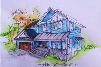 Example of an arts and crafts exterior home design in DC Metro