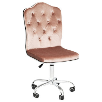 Royal Tufted Vanity Chair, New Pink