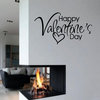 Happy Valentine's Day Vinyl Wall Decal hd048, White, 6 in.