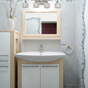 Matrix Collection Satin Nickel 4-Light 21" Bathroom Vanity Light