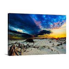 Storm Clouds Approaching Sunset-Blue Landscape Wrapped Canvas Art Print, 18