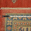 Geometric Design Red Kazak 10'x15' Hand Knotted Oriental Rug 100% Wool