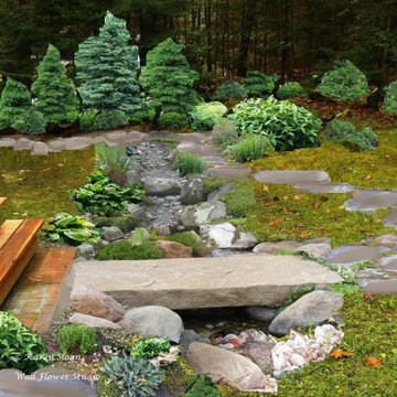 Big Hawk Garden - Dry river bed design - Before and after