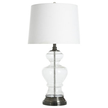 Clear Seeded-Table Lamp Elegant Seeded Glass With Urn Shaped Base