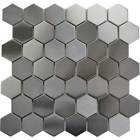 Oddysey Hexagon Interlocking Mosaic Tile, 12"x12", Set of 50
