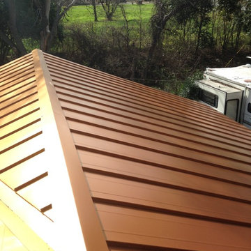 Residential in Austin:Standing Seam Mechanical Lock in Copper Metallic