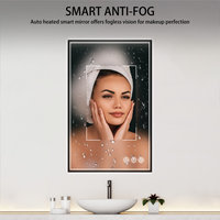 Fogless, Dimmable, Color Temperature Adjustable LED Mirror, Matte Black, 24x36
