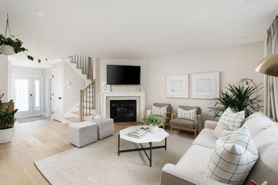 Living room - transitional living room idea in Montreal