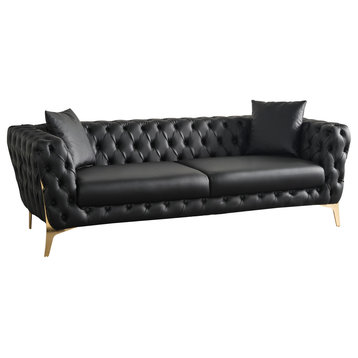 Aurora Faux Leather Upholstered Chair, Black, Sofa