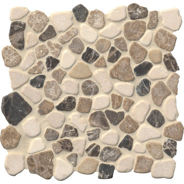 MSI SMOT-PEB-MIX 11-7/16" x 11-7/16" Pebble Mosaic Sheet - - Marble