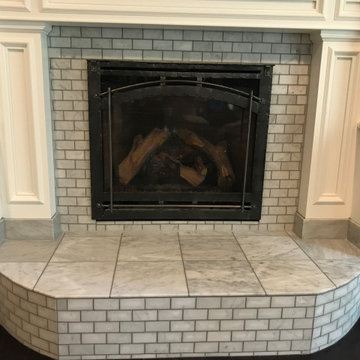 Tiled fireplace surround