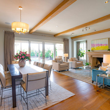 Open-Concept Kitchen and Great Room with Rustic Charm and Contemporary Elegance