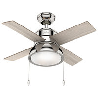 Hunter Fan 36" Loki Ceiling Fan With Light Kit, Polished Nickel