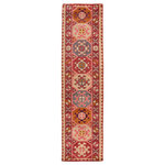 Jaipur Living - Jaipur Living Zetta Hand-Knotted Medallion Pink Rug, 3'x12' - Inspired by traditional Turkish designs, the Coredora collection boasts vibrant hues and a stunning hand-knotted quality. The Zetta rug showcases a geometric medallion motif in a vivid palette of pink, orange, cream, and light gray. Crafted of soft yet durable wool, this runner is comfortable underfoot and perfect for hallways or bedside spaces.