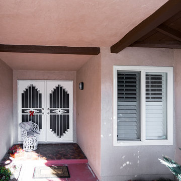 San Marcos Front Entrance Doors and Beams