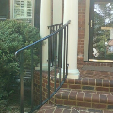 Remodeled Front Porch with Railings