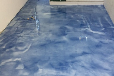 sky blue epoxy resin flooring
