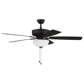 Craftmade Pro Plus 52" Ceiling Fan With Bowl Light Kit, Espresso