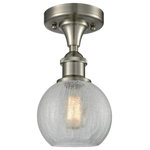 Innovations Lighting - Athens 1-Light LED Semi-Flush Mount, Brushed Satin Nickel, Shade: Clear Crackle - A truly dynamic fixture, the Ballston fits seamlessly amidst most decor styles. Its sleek design and vast offering of finishes and shade options makes the Ballston an easy choice for all homes.