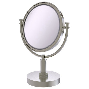 8" Vanity Make-Up Mirror, Satin Nickel, 2x Magnification