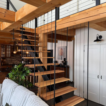 Black inox cable railing project in Greater Montreal, Canada