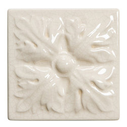 Gramercy Park Spring Leaves Dot in Bone China - Tile