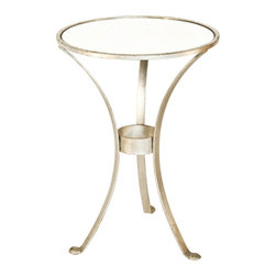 Worlds Away 3 Leg Silver Leaf accent table - Dining Tables