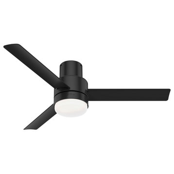 Hunter 52" Gilmour Matte Black Low Profile Damp Rated Ceiling Fan With LED Light