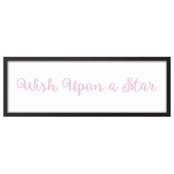 Wish Upon A Star 12"x36" Black Framed Canvas, Pink