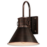 Maxim Lighting International - Telluride 10" Outdoor Wall Sconce, Oriental Bronze - The conical metal shades on these outdoor sconces draw inspiration from'the heartland using embellishments'such as riveted accents and fastened rings to add rustic charm. The products are finished in a rich Bronze outdoor rated powder coat, and complements similarly styled exterior elements such as honed'stone facades and wood'siding.