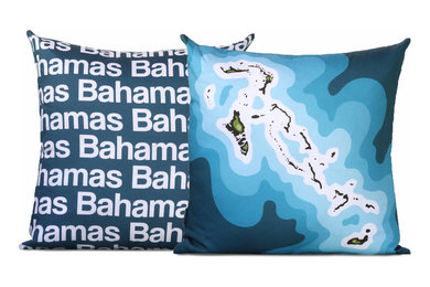 Bahamas Map Pillow