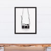 Black and White Vintage Camera 16x20 Black Framed Canvas