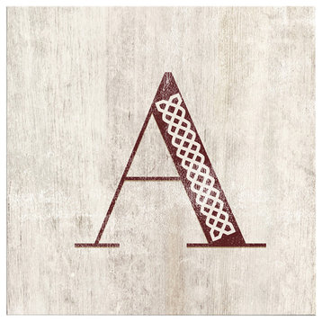 Ready2HangArt 'Shabby Chic Monogram' Canvas Wall Art 10" x 10", Letter A