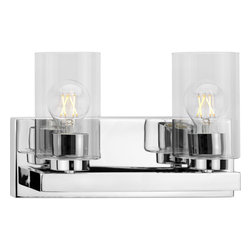 Progress Lighting - Goodwin 2-Lt Polished Chrome Modern Vanity Light With Clear Glass - Bathroom Vanity Lighting