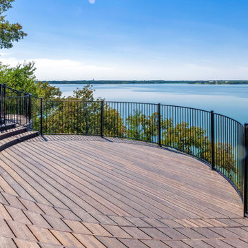 Waterfront deck with pool featuring Rustic Walnut composite decking