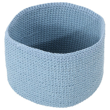 Moore Knitten Cotton Sundries Basket, Light Blue