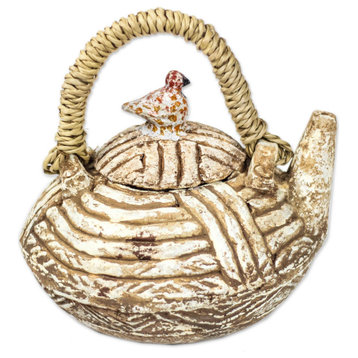 Novica Handmade Great Earth Ceramic Decorative Teapot