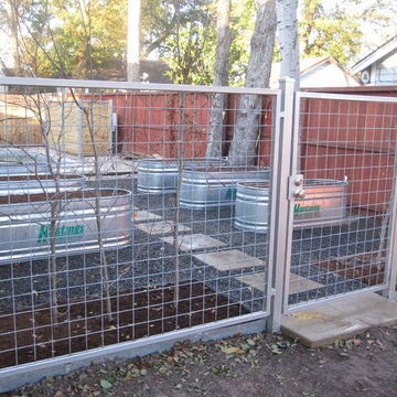 Repurposed industrial materials to create a garden!