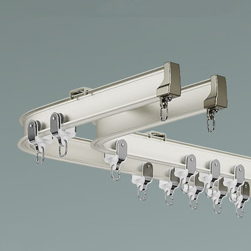 CHRY42 White Black Bendable Metal Curtain Track Ceiling Wall Mounted