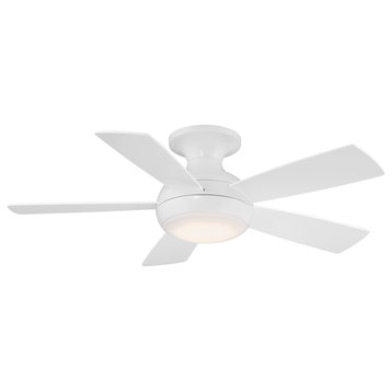 Odyssey Indoor/Outdoor 5-Blade Smart Ceiling Fan 44" Matte White, LED, Remote