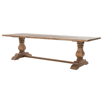 Four Hands Durham Dining Table, Bleached Oak, 110"