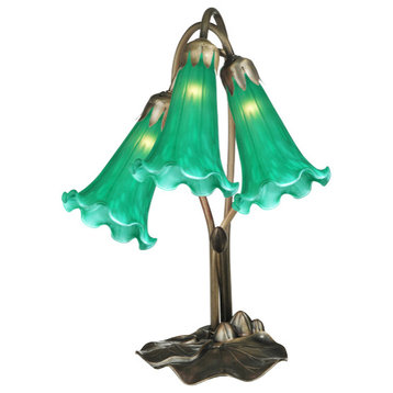 Meyda lighting 14150 16"H Green Pond Lily 3 LT Accent Lamp
