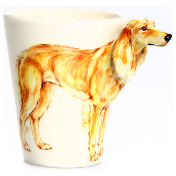 Saluki 3D Ceramic Mug, Brown