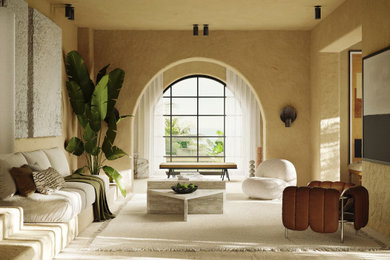 Example of a large beach style home design design in Nice