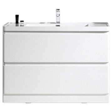Eviva Glazzy 48" Floor Mount Modern Bathroom Vanity With Single Sink White