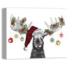 Christmas Moose 16x20 Canvas Wall Art