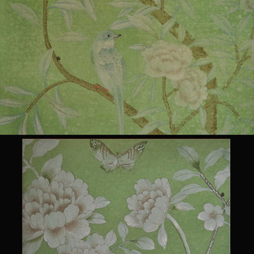 hand painted wallpaper/ Embroidered wallpaper and other hand painted prodcuts
